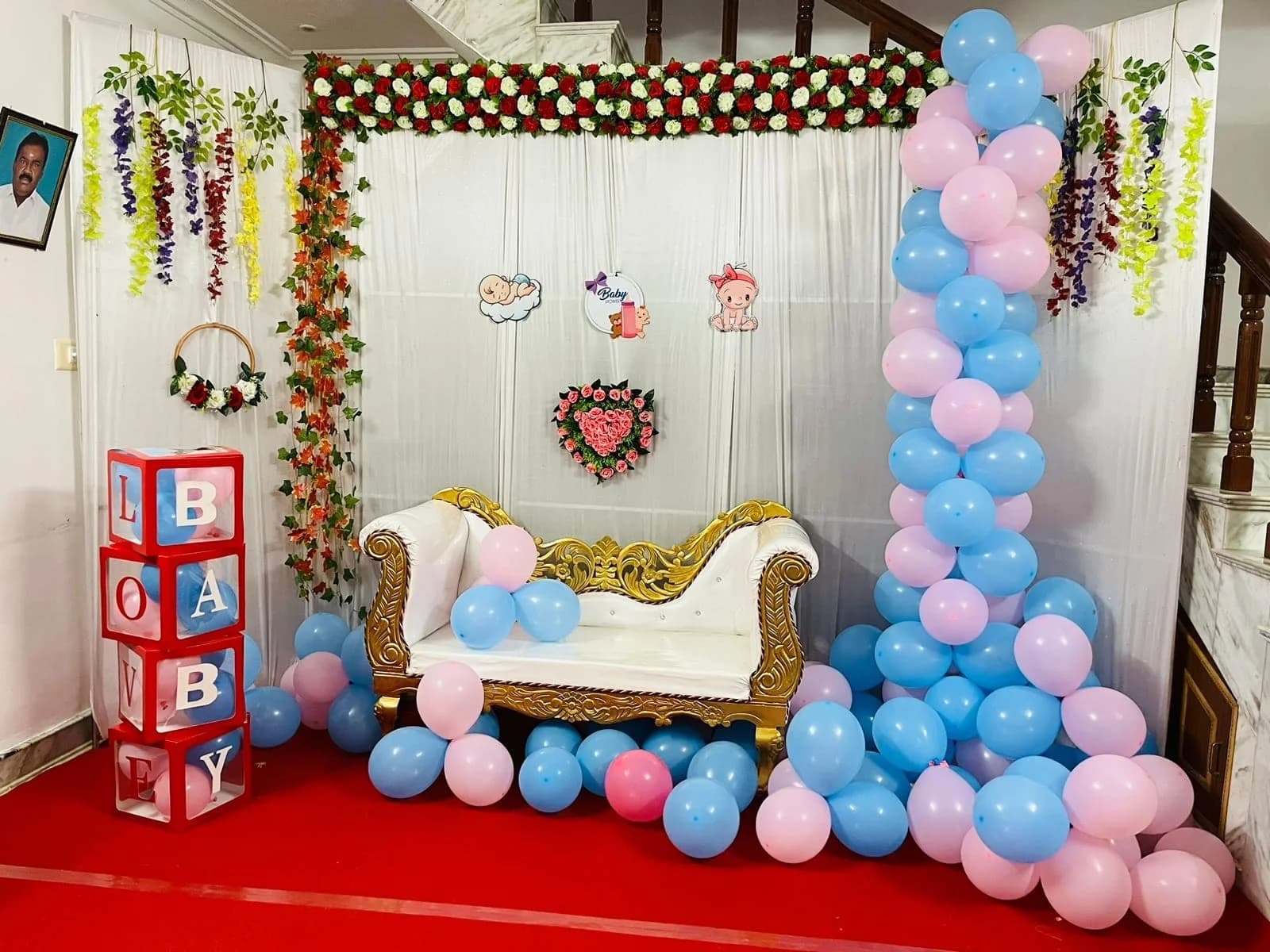 Birthday stage decoration in vallioor