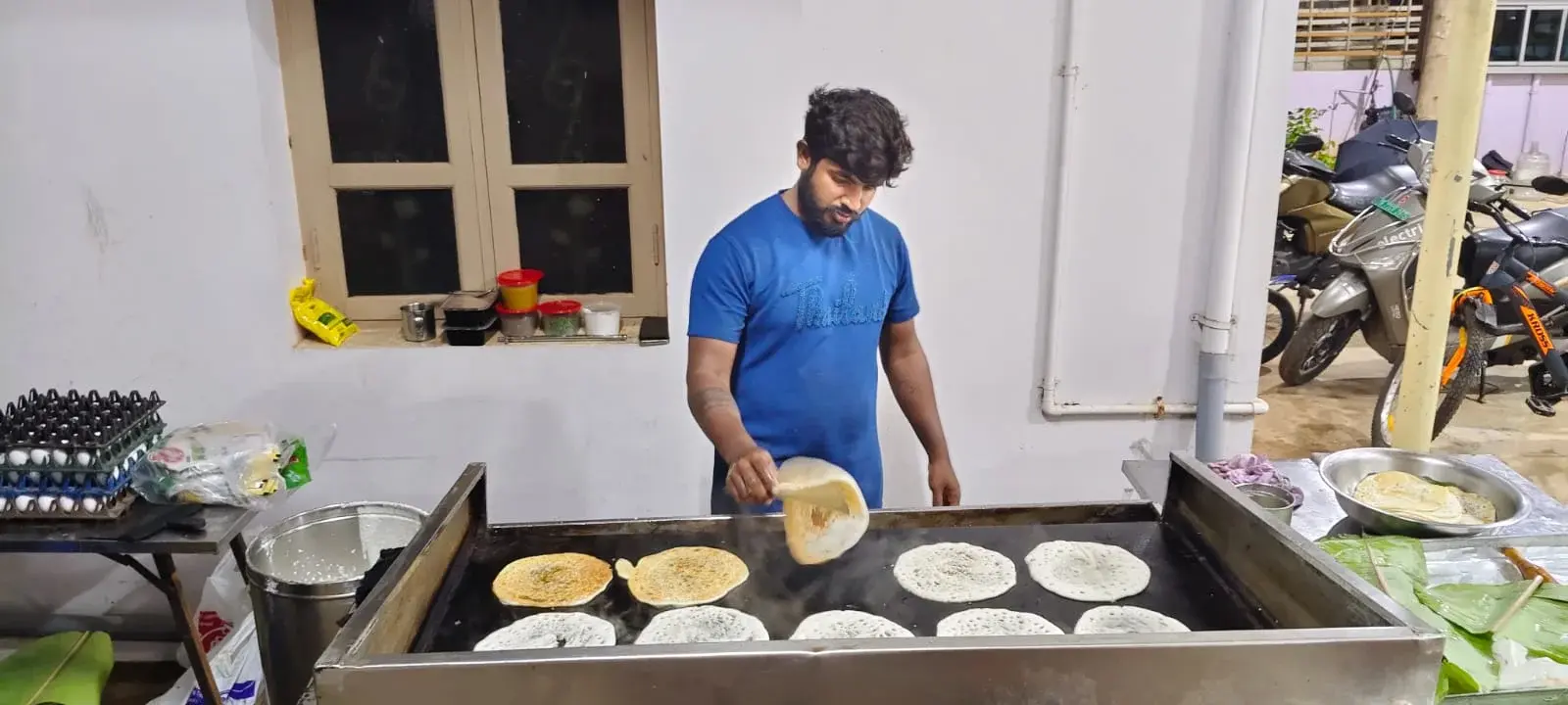 On-site catering chef cooking for guests at function